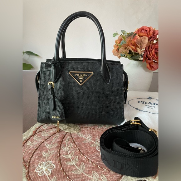 Prada Saffiano Cuir Leather Kristen Mini Tote Bag - Picture 3 of 15